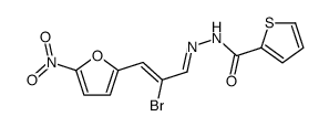 N-[[2-bromo-3-(5-nitrofuran-2-yl)prop-2-enylidene]amino]thiophene-2-carboxamide结构式