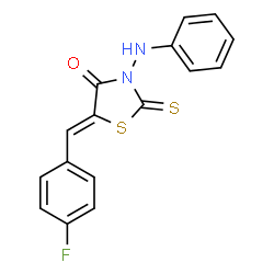 3-anilino-5-(4-fluorobenzylidene)-2-thioxo-1,3-thiazolidin-4-one结构式
