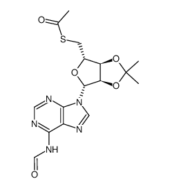 5'-deoxy-5'-S-thioacetyl-N6-formyl-2',3'-O-isopropylideneadenosine结构式