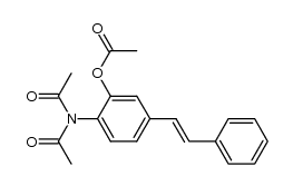 (E)-2-(N-acetylacetamido)-5-styrylphenyl acetate Structure