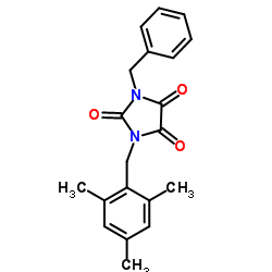 1-Benzyl-3-(mesitylmethyl)-2,4,5-imidazolidinetrione Structure