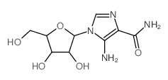 5-amino-1-[3,4-dihydroxy-5-(hydroxymethyl)oxolan-2-yl]imidazole-4-carboxamide structure