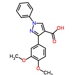 3-(3,4-Dimethoxyphenyl)-1-phenyl-1H-pyrazole-4-carboxylic acid structure