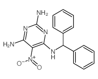 N4-benzhydryl-5-nitro-pyrimidine-2,4,6-triamine structure