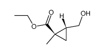 ethyl (1R,2R)-2-hydroxymethyl-1-methylcyclopropanecarboxylate结构式