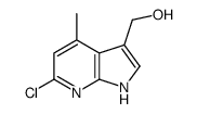 6-氯-4-甲基-1H-吡咯并[2,3-B]吡啶-3-甲醇结构式