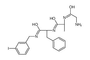 (2S)-2-[[(2R)-2-[(2-aminoacetyl)amino]propanoyl]amino]-N-[(3-iodophenyl)methyl]-3-phenylpropanamide Structure