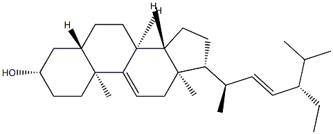 (22E)-5α-Stigmasta-9(11),22-dien-3β-ol结构式