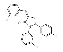 1-(3-chlorophenyl)-5-(4-chlorophenyl)-3-(3-chlorophenyl)imino-pyrrolidin-2-one structure