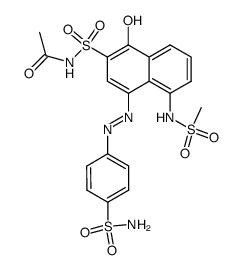 1-Hydroxy-5-methanesulfonylamino-4-(4-sulfamoyl-phenylazo)-naphthalene-2-sulfonic acid acetyl-amide Structure