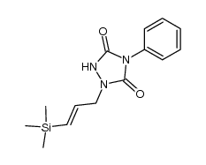 4-phenyl-1-(3-trimethylsilanyl-allyl)-[1,2,4]triazolidine-3,5-dione结构式