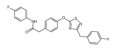 N-(4-fluorophenyl)-2-[4-[[3-[(4-fluorophenyl)methyl]-1,2,4-thiadiazol-5-yl]oxy]phenyl]acetamide Structure