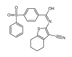 4-(benzenesulfonyl)-N-(3-cyano-4,5,6,7-tetrahydro-1-benzothiophen-2-yl)benzamide结构式