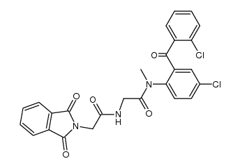 4-chloro-2-(o-chlorobenzoyl)-N-methyl-Nα-(phthalylglycyl)glycinanilide Structure