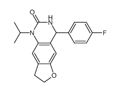 1-isopropyl-3,4,7,8-tetrahydro-4-p-fluorophenyl-furo[2,3-g]quinazolin-2(1H)-one结构式