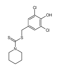 Piperidine-1-carbodithioic acid 3,5-dichloro-4-hydroxy-benzyl ester结构式