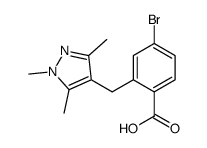 4-bromo-2-[(1,3,5-trimethylpyrazol-4-yl)methyl]benzoic acid结构式