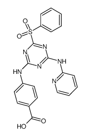 4-(4-benzenesulfonyl-6-pyridin-2-ylamino-[1,3,5]triazin-2-ylamino)-benzoic acid结构式