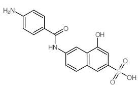 6-[(4-aminobenzoyl)amino]-4-hydroxy-naphthalene-2-sulfonic acid结构式