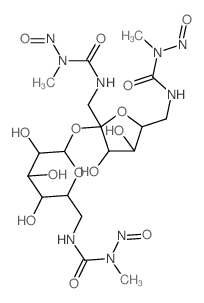 a-D-Glucopyranoside,1,6-dideoxy-1,6-bis[[(methylnitrosoamino)carbonyl]amino]-b-D-fructofuranosyl6-deoxy-6-[[(methylnitrosoamino)carbonyl]amino]- (9CI)结构式