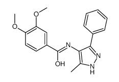 3,4-dimethoxy-N-(5-methyl-3-phenyl-1H-pyrazol-4-yl)benzamide结构式