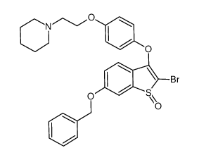 1-{2-[4-(6-benzyloxy-2-bromo-1-oxo-1H-1λ4-benzo[b]thiophen-3-yloxy)-phenoxy]-ethyl}-piperidine Structure