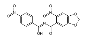 6-nitro-N-(4-nitrobenzoyl)-1,3-benzodioxole-5-carboxamide Structure