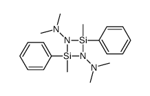 N,N,N',N',2,4-Hexamethyl-2,4-diphenylcyclobutanedisilazane-1,3-diamine structure