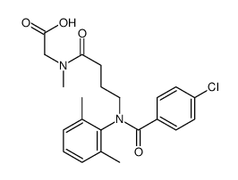 N-(4-((4-Chlorobenzoyl)(2,6-dimethylphenyl)amino)-1-oxobutyl)-N-methyl glycine Structure