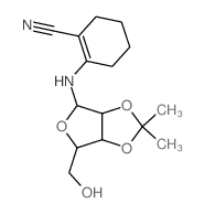 2-[[4-(hydroxymethyl)-7,7-dimethyl-3,6,8-trioxabicyclo[3.3.0]oct-2-yl]amino]cyclohexene-1-carbonitrile Structure
