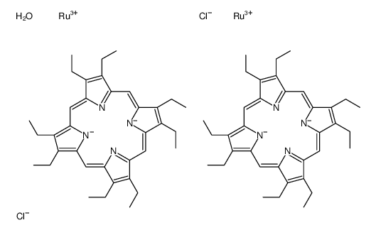 chlororuthenium(2+),2,3,7,8,12,13,17,18-octaethylporphyrin-22,24-diide,hydrate Structure