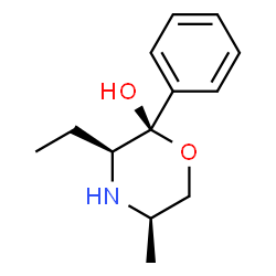 2-Morpholinol,3-ethyl-5-methyl-2-phenyl-,(2alpha,3alpha,5alpha)-(9CI) Structure