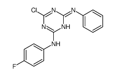 6-chloro-2-N-(4-fluorophenyl)-4-N-phenyl-1,3,5-triazine-2,4-diamine Structure