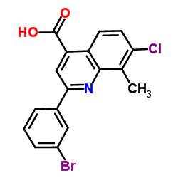 2-(3-Bromophenyl)-7-chloro-8-methyl-4-quinolinecarboxylic acid结构式