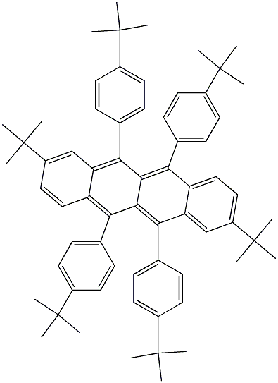 2,8-di-tert-butyl-5,6,11,12-tetrakis(4-(tert-butyl)phenyl)tetracene Structure