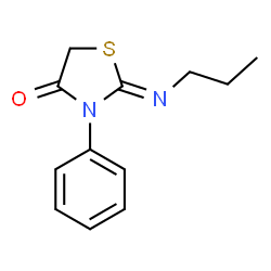 (Z)-3-苯基-2-(丙基亚氨基)噻唑烷-4-酮结构式