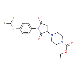 Ethyl 4-(1-{4-[(difluoromethyl)sulfanyl]phenyl}-2,5-dioxo-3-pyrrolidinyl)-1-piperazinecarboxylate picture