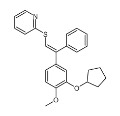 (E)-2-((2-(3-(cyclopentyloxy)-4-methoxyphenyl)-2-phenylvinyl)thio)pyridine Structure