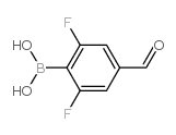 (2,6-二氟-4-甲酰基苯基)硼酸结构式