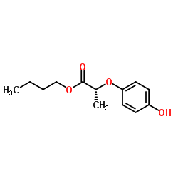 (R)-(+)-2-(4-羟基苯氧基)丙酸丁酯结构式