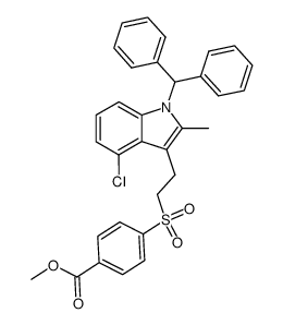 methyl 4-[[2-[4-chloro-(1-diphenylmethyl)-2-methyl-1H-indol-3-yl]ethyl]sulfonyl]benzoate结构式