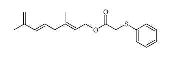 3,7-dimethyl-2(E),5(E),7-octatrienyl (phenylthio)acetate Structure
