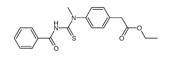 ethyl 2-(4-(3-benzoyl-1-methylthioureido)phenyl)acetate Structure