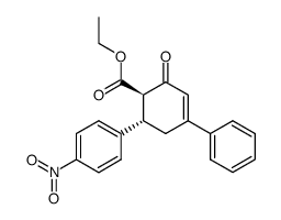 trans-3-phenyl-5-(4-nitrophenyl)-6-ethoxycarbonyl-2-cyclohexen-1-one Structure