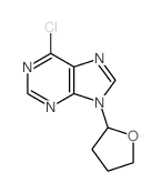 6-chloro-9-(oxolan-2-yl)purine结构式