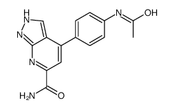 4-(4-acetamidophenyl)-1H-pyrazolo[3,4-b]pyridine-6-carboxamide Structure