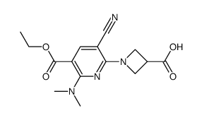 1-[3-cyano-6-(dimethylamino)-5-(ethoxycarbonyl)pyridin-2-yl]azetidine-3-carboxylic acid Structure