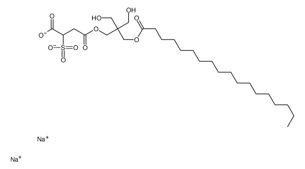 disodium 4-[2,2-bis(hydroxymethyl)-3-[(1-oxooctadecyl)oxy]propyl] 2-sulphonatosuccinate structure