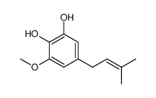 3-methoxy-5-(3-methylbut-2-enyl)benzene-1,2-diol结构式