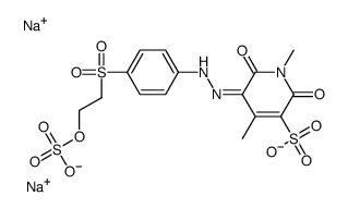 1,2-dihydro-6-hydroxy-1,4-dimethyl-2-oxo-5-[[4-[[2-(sulphooxy)ethyl]sulphonyl]phenyl]azo]pyridine-3-sulphonic acid, sodium salt structure